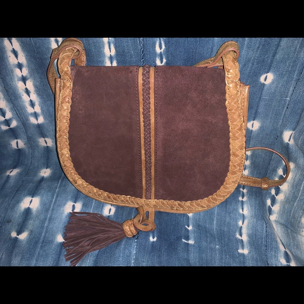 Leather / Mixed Fabric Shoulder Bag
